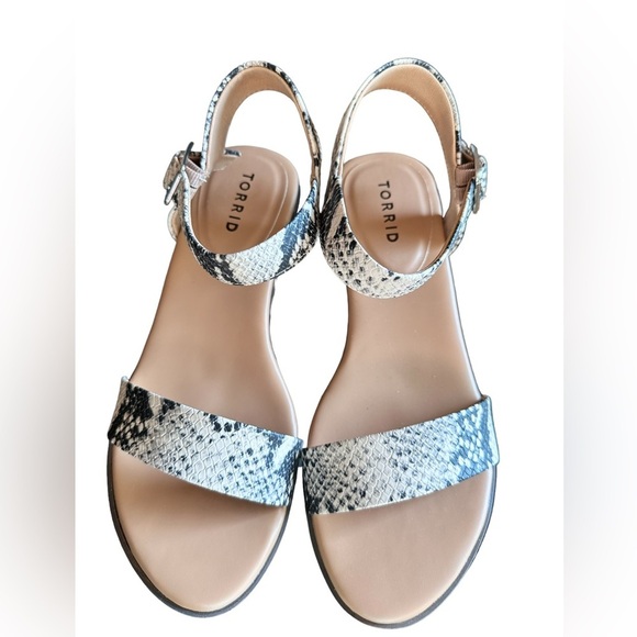 Torrid Snake Print Stacked Heel Sandal - Picture 2 of 7